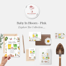 Baby in Bloom Gardening Boots Baby Shower - Pink