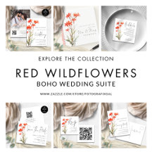 Red Wildflowers Boho Wedding Suite