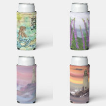 Seltzer Can Cooler Sleeves In Beach Themed Designs