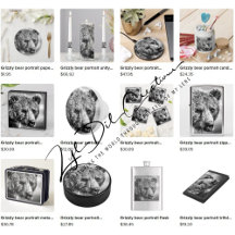 Gifts with grizzly bear portrait design