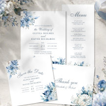 Dusty Blue & White Wildflower Wedding Suite