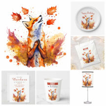Fall Watercolor Fox - Kids Birthday Party