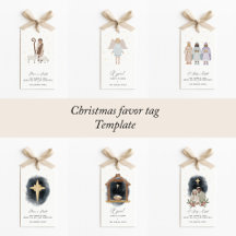 Watercolor Christmas Gift Tags Collection