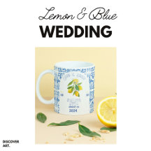 Portugal Wedding Collection Blue Tiles & Lemons