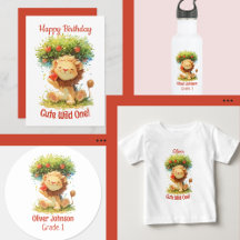 Cute Wild Lion Sitting Under An Apple Tree