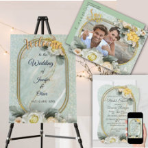 Seamless Light Green, Yellow & White Mandalas