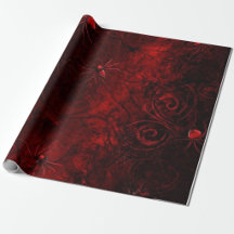 Black w. Deep Red Giant Spiders Gothic Home Decor