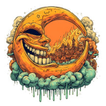 Creepy Moon Burning Village Collection