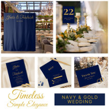 Timeless - Navy Blue and Gold Simple Elegance