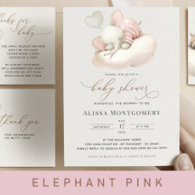 Elephant Baby Shower Set PINK