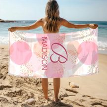 Monogram Modern Pink Girly Glitter Personalized