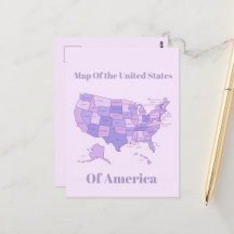 Minimal USA Map Pink Purple Gradient