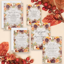 RUST ORANGE CREAM AUTUMN FLORAL WEDDING 