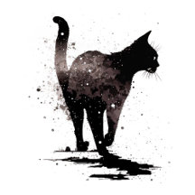 Walking cat silhouette #1