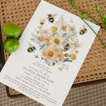 Mom To Bee Wildflower Floral Boho Baby Shower