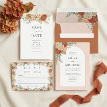 Boho Terracotta Fall Wedding Stationery Suite
