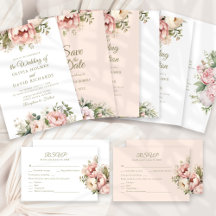 🌸 Soft Peach & Blush Peony Wedding Collection
