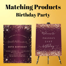 Birthday party - burgundy rose gold