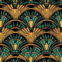 Teal and Gold Art Deco