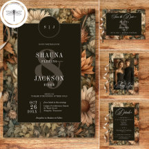 Art Nouveau Brown William Morris Floral Wedding