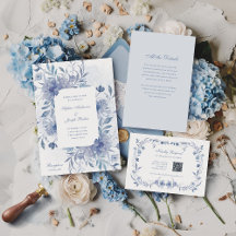 Elegant Dusty Blue Chinoiserie Wedding
