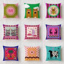 Dopamine Aesthetic Maximalist Throw Pillow Set 24