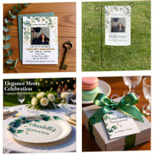 Modern Eucalyptus Greenery Grad Party