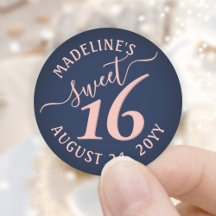 Sweet 16th Birthday • Teal or Navy Blue • Glitter