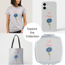 Simple Floral La Fleur Flower Gray Blue and Orange
