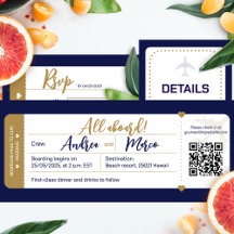 Boarding pass wedding invitation suite