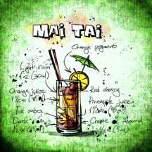 Fun Hand Drawn Bartender's Guide Coasters