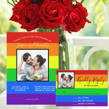 Bright Rainbow Gay Pride Photo LGBTQ Wedding