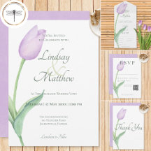 Lavender Tulip Solo Modern Purple Wedding