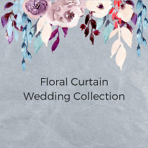 Floral Curtain Wedding Invitations