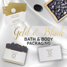 Homemade Bath + Body Packaging : Gold + Black