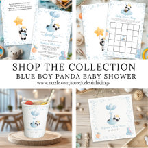 Boy Panda Blue Bearly Wait Baby Shower Suite