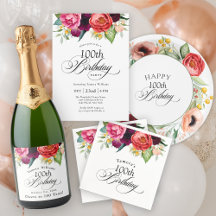 Boho Rustic Fall Floral 100th Birthday Celebration