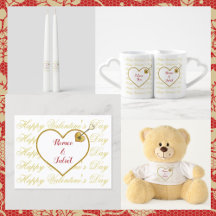 Romantic heart with golden border, Valentine's day