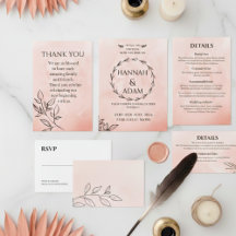 Modern Peach Watercolor Botanical