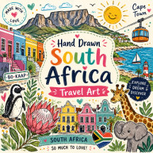 Hand Drawn South Africa Travel Art