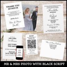 Mr And Mrs Elegant Black Script With Photo