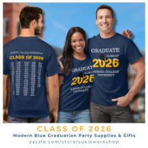 Modern Blue Graduation Party Supplies & Gifts
