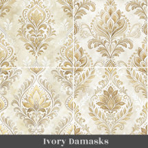 Watercolor Ivory Damasks 