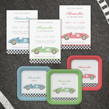 Vintage race car birthday collection