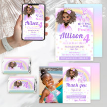 Pink African American princess birthday