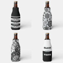 Bottle Cooler Sleeves In Black Gray And White