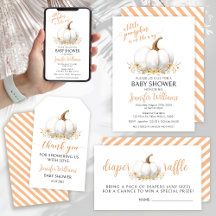 Orange little pumpkin baby shower