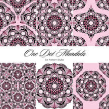 Dusky Rose Cherry Blossom Mandala Monogram Gifts