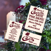 Maroon Art Nouveau Flourish