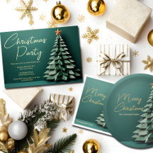 Gorgeous Green Gold Merry Christmas Tree Party